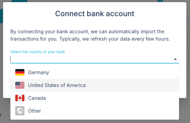 Easily connect your US bank accounts in Walletguide to automate the bank data import.